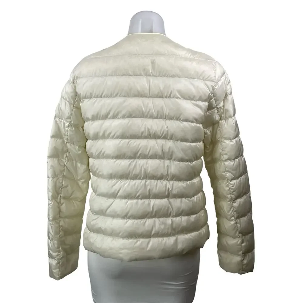 Uniqlo Off White Long Sleeves Ultra Light Down Compact Puffer Coat Jacket Size M